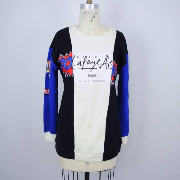 Katie Judith Sweatshirt Colorblock Patches Graphic - Picture 1 of 7